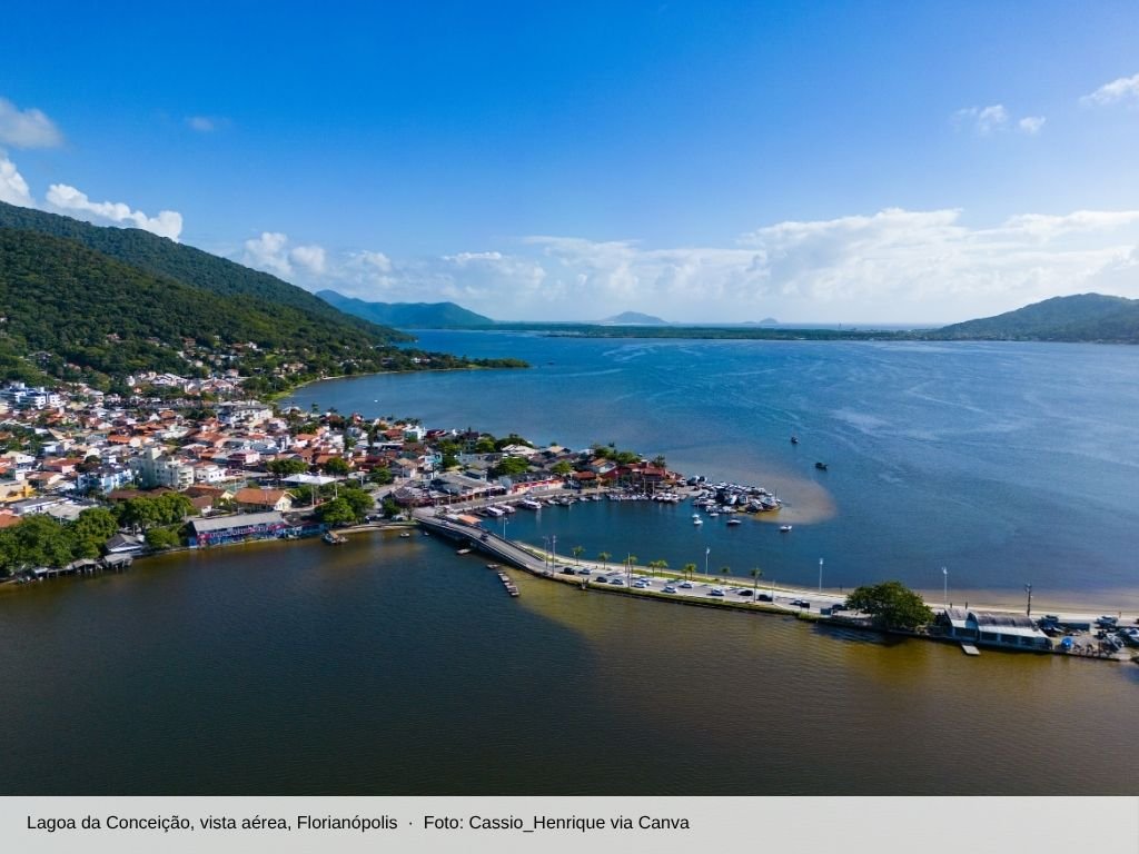 Lagoa da Conceição e o Centrinho vistos do alto
