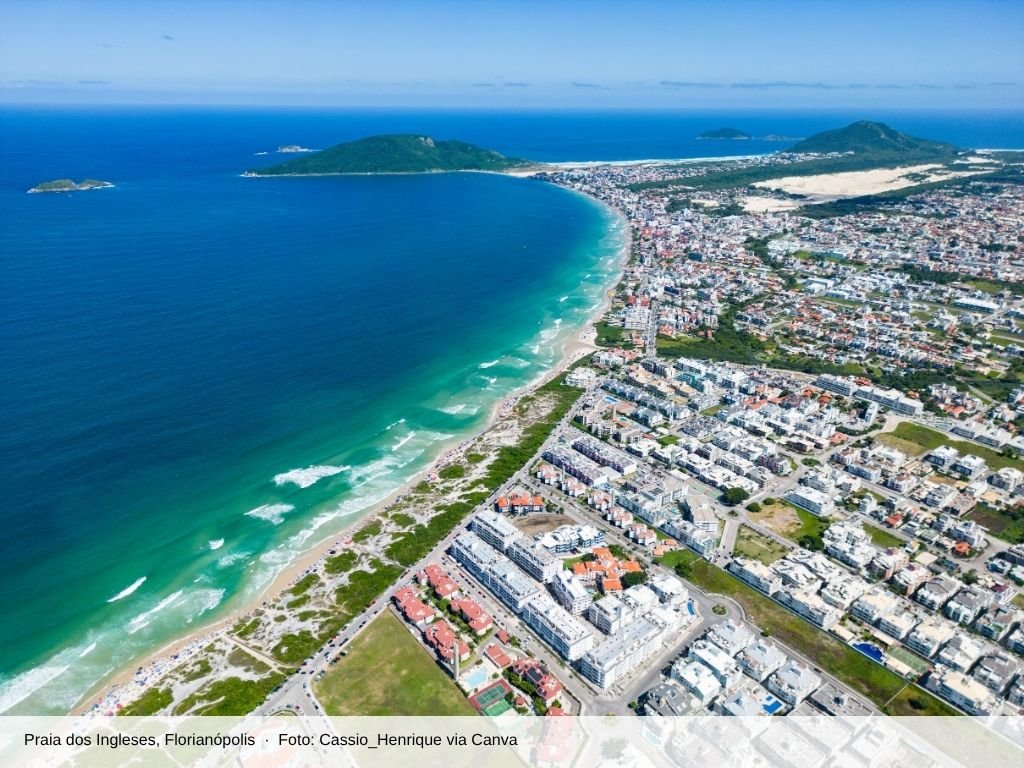 Praia dos Ingleses vista do alto, Norte da Ilha